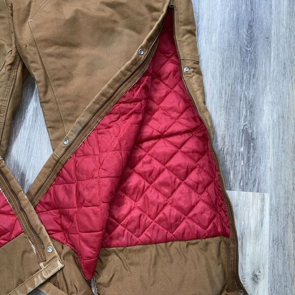Carhartt R41 BROWN Duck Zip to thigh Bib Overalls QUILT LINED R41-brn 50”x30” - Picture 9 of 12
